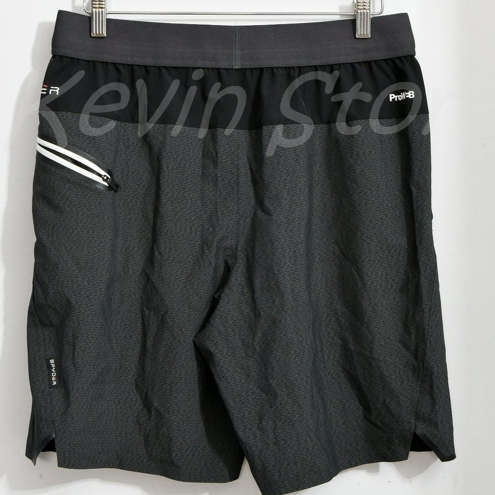 Spyder Men's Proweb Stretch Zippered Pockets Active Shorts BLACK - Picture 7 of 13